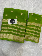 Perrot Green  Pure Viscose Gerogette Silk Saree